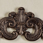 Salvatar Wall Art Topper | Wide Picture Design | Antique Bronze Metallic Finish | Openwork Acanthus Leaf Scrolls with Ornate Fleur De Lis | Hang Alone or Above Artwork or Framed Family Photographs