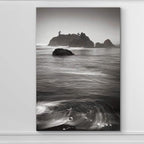 Renditions Gallery Canvas Nature Wall Art Modern Paintings Decorations Vintage Calm Ocean Rock Black & White Wall Hanging Scenic Artwork for Bedroom Dining Office Kitchen - 12"x18" LT06