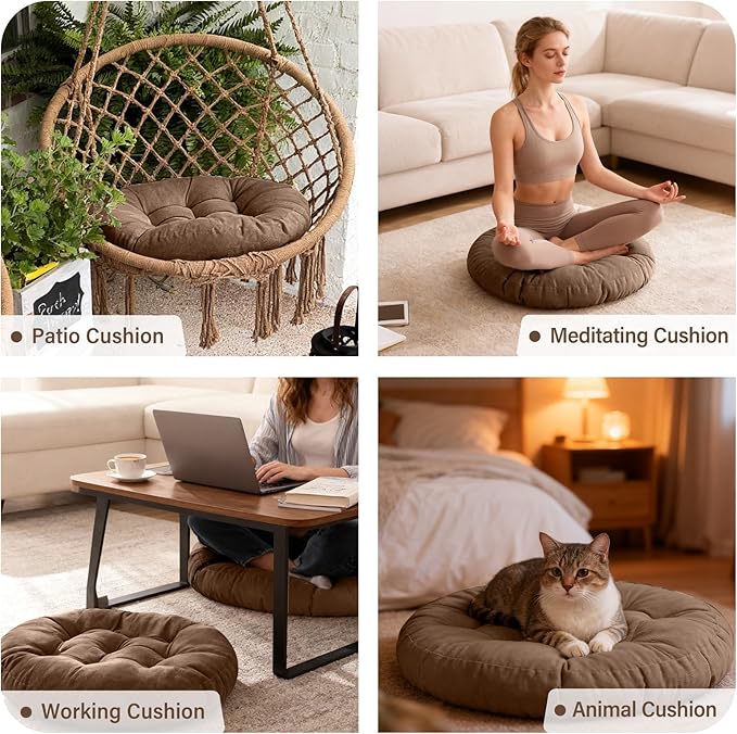 Tiita Outdoor Cushions Square Floor Pillow Thicken Tufted Seat Pad Large Floor Cushion for Yoga Meditation Living Room