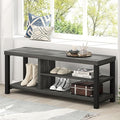 EXCEFUR Industrial Entryway Bench, Rustic Indoor Shoe Boot Storage Bench Seat for Living Room, Grey