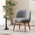 Accent Chair Mid-Century Modern Chair PU Leather Upholstered Armless Chair Set of 1, Suitable for Living Room, Bedroom, Balcony,Dark Gray