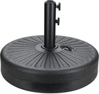 Simple Deluxe 20 Inch 50lbs Weight Capacity Heavy Duty Fillable Market Patio Umbrella Round Base Stand with Holder for Outdoor Lawn, Garden, Yard, Deck, 20inch, Black