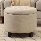 Convenience Concepts Designs4Comfort Storage Ottoman, Tan Fabric
