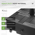 FRUITEAM 155lb Capacity Fillable Portable Umbrella Base with Wheels,Patio Umbrella Base Heavy Duty, Square Market Stand for Patio,Outdoor w/ 4 Wheels, 2 Knobs, Suitable for 6-12 ft Outdoor Umbrella