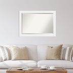 Amanti Art White Wall Mirror 29x41 Corvino White Rectangle Bathroom Mirror for Wall Decor Living Room, Large Modern Wood Frame, Hangs Horizonally and Vertically, Bathroom Decor, Beveled Edge
