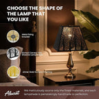 Large Metal Lampshade New Pyramid Shape Design 8'' Top 14'' Bottom 11'' Height ALUCSET Square Bell Shade Lamp Shade Forest Design Black and Gold fits for Table Lamps and Floor Lamps
