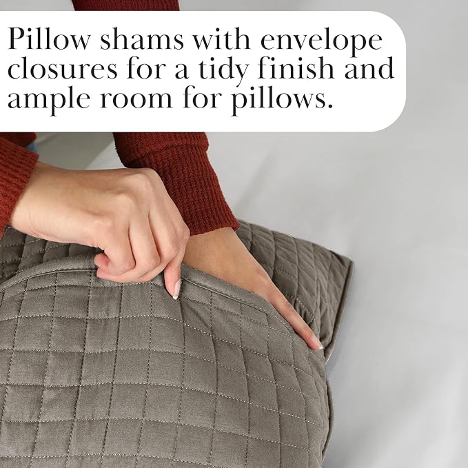 Southshore Fine Living, Inc. Quilt Comforter Twin XL Bedding Set for College Dorm Room, Bedding Essentials, Stain Resistant, Machine Washable Bed Spread, XL/Twin Comforter Set with Sham, Dark Taupe