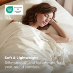 Bedsure 100% Rayon Derived from Bamboo Duvet Cover King Size - Lightweight Silky Cooling Comforter Cover Set for Hot Sleepers, Breathable & Moisture-Wicking Bedding Set, Light Beige