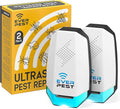 Ultrasonic Pest Control Repeller (2-Pack) Plug in Flea Rat Roach Mosquito Cockroaches Rodent Spider Scorpion Squirrel Mouse Fruit Fly Insect Indoor Plug Repellent Electronic Defender