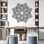 BIANGING Metal Mandala Flower Wall Art, Large Metal Round Mandala Wall Decor, Lotus Flower Wall Decor, Modern Farmhouse Wall Art for Living Room, Bedroom, Office and Yoga Room (Gold, 31"x31"/80x80cm)