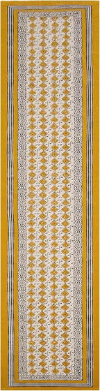 Kilim Runner 2.6x10 Cotton Runner Rug Yellow & Beige Indoor Outdoor 0.19 inches Stone Easy Washable Hand Wash Cotton Carpet Flatweave Rugs for Hallway, Staircases, Corridor