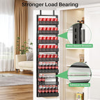 SNTD Over the Door Pantry Organizer - 8 Tier Adjustable Pantry Door Spice Organizer, Large Capacity Hanging Door Spice Rack for Kitchen Pantry Organizers and Storage (Black, 12.3" W x 4.7" D x 69" H)