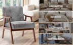 KEIKI Mid-Century Modern Accent Chair with Solid Wood Frame, Stylish Upholstered Armchair for Modern Retro Home Décor