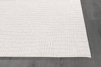 Modern Micro Loop Indoor Area Rugs for Living Room Bedroom Kitchen Geometric Pebble White 5x7 Luxury Durable Low and High Pile Non-Shedding Stain Resistant Soft Area Carpet 5 x 7