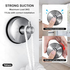 YOHOM Vacuum Suction Cup Hooks Shower Towel Holder Bathroom Shower Hook Brushed Stainless Steel Suction Towel Rack Kitchen Storage Organizer for Bathrobe Loofah Washcloth 4Pcs