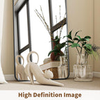 BEAUTYPEAK Black Full Length Mirror, 56"x21" Rounded Corner Floor Mirror Standing Hanging or Leaning Against Wall, Suitable for Bedroom or Dressing Room