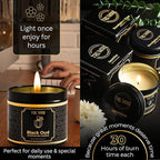 Candle Gift Set of 3 Black Oud|Jasmine|Eucalyptus Lime Highly Scented Soy Candels Natural Non Toxic Velas Aromáticas Favors for Women Coworkers Friends Guests Also for Fall Diwali Christmas Holidays