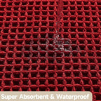 Waffle Bath Mat, Boho Bathroom Rugs Non Slip Washable Super Absorbent Quick Dry Bath Mat Farmhouse Bathroom Decor, 24"x16" Burgundy