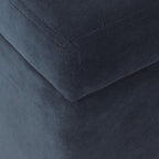 HomePop Large Upholstered Rectangular Storage Ottoman Bench with Hinged Lid, Navy