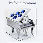 Matashi Silver Plated Vintage Piano Desk Clock – Shelf, Desktop & Tabletop Décor w/Luxury Gift Box – Unique Gift for Mom, Wife, Grandma on Christmas, Valentine’s Day & Mother’s Day