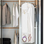 Simple Houseware 70-Inch Long, 8-Inch Gusseted Wedding Dress Garment Bag with Pockets, White