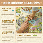 Desert Adventure Kids Rug 5x7 – Safari Animal Map Carpet with Lions, Elephants, Giraffes & Tribes – Educational Play Mat for Baby Bedroom, Classroom, or Playroom, Gold and Vibrant Decor