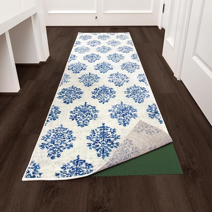 Veken Runner Rug Pad Gripper for Hardwood Floors, Non Slip 2x6 Ft Dark Green Rug Pads for Area Rugs, Thick Rug Grippers for Tile Floors, Under Carpet Anti Skid Mat, Keep Your Rugs Safe and in Place