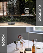 Cordless Table Lamps Rechargeable, 6000mAh Battery Operated LED Desk Lamp Outdoor Waterproof Portable Touch Dimmable Table Light for Patio Restaurant Dining Home Set of 2 Grey