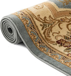Rugs.com Chateau Collection Rug – 13' Round Light Blue Medium Rug Perfect for Kitchens, Dining Rooms