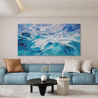 YDYSUNE Large Blue Abstract Wall Art Modern Canvas Paintings White Minimalist Abstract Art for Living Room Pictures for Bedroom Wall Decor Office Home Decoration Artwork for Walls Size 29×58IN