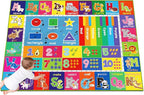 ABC Carpet, Kids Rugs for Playroom, Educational Play Mat for Kids, Preschool Rugs with ABC, Numbers, Animals Learning Mat for Bedroom Playroom Classroom Baby Toddler Children (Blue, 47.2X31.5 INCH)