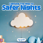Tipperk 2 Pack - Floating Cloud Wall Lamp for Nursery & Kids Bedroom | Battery-Operated Hanging Night Lights