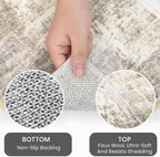 IOHOUZE Abstract Runner Rug 2x10 Ft Washable Runners for Hallways, Non Slip Kitchen Runner Printed Faux Wool Entryway Runner Indoor, Modern Abstract Floor Carpet for Hall Kitchen, Beige Brown