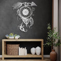 Metal Wall Art Dream Catcher Decor, Dream Catcher Wall Decor Large, Boho Wall Decor, Boho Dream Catcher, Dream Catcher Design, Metal Wall Decor, Interior Decor (Silver, 41.3"x36"/105x91)