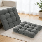 Tromlycs Floor Pillows for Adults Floor Cushions Seating Large Square Pillow Gel Memory Foam 20 x 20 x 4 Inch Dark Grey Set of 2