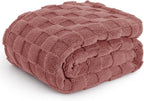 Bedsure GentleSoft Dusty Pink Throw Blanket for Couch - Checkered Fleece Blankets Gifts for Women Men Girls, Cute Soft Cozy Throw for Bedroom Home Decor Gifts, 50x60 Inches