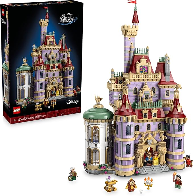 LEGO Disney Princess Beauty and The Beast Castle Building Set - Room Decor for Women & Men, Ages 18+ - Model Building Kit for Adults - Book Shelf Display - Gift for Disney Fans - 43263
