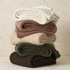 EVERGRACEHOME Chunky Chenille Knit Throw Blanket for Couch, Soft Luxurious Moss Stitch Blankets for Bed, Cozy Decorative Farmhouse Knitted Throws for Sofa, Cocoa Brown, 60" x 80"