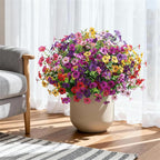 Ivydale Artificial Flowers for Outdoor 24 Bundles Fake Mums UV Resistant Silk Daisy Faux Plants for Outside Planter Home Porch Patio Window Box Decor, Rose