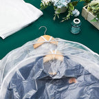 Patelai 8 Pcs 4" Gusseted Plastic Shoulder Covers for Hanging Clothes Coat Covers for Closet Clear Garment Breathable Bag for Jacket Clothing Coat Dress (Semi-transparent)