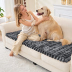Couch Cover for Dogs, Non Slip Fuzzy Pet Couch Covers for Sofa,Couch Covers for Sofa Pet Friendly,Thick Soft Sofa Slipcovers Cushion Protector(Dark Gray, 28" x 71"/70 x 180cm)