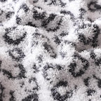 Panku Ultra Soft Leopard Throw Blanket, Cozy Knit Warm Cheetah Fleece Blankets for Couch and Sofa, Knit Reversiable Luxury Fluffy Blanket Throw (50x60 Inches, Snow Light Grey)