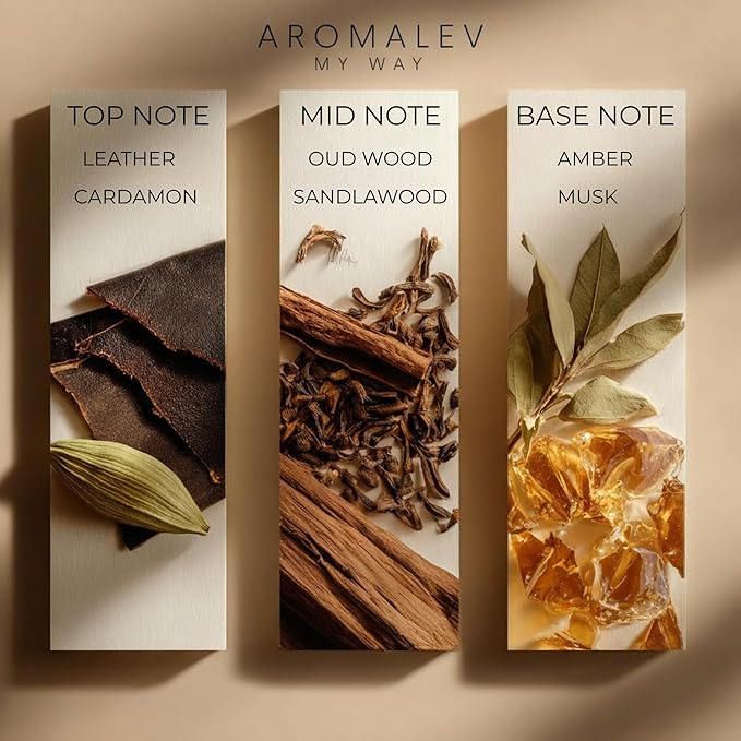 My Way Fragrance Oil Inspired by 1 Hotel Miami – Luxury Diffuser Oil with Oud Wood, Leather & Sandalwood Notes – Long Lasting Aroma + Spray Cap for Room Spray, 4.1 Fl Oz / 120ml