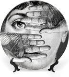 Lina Cavalieri Plate, Wall Decorative Plate, Mysterious Face Plate Wall Hanging Decoration,Including Bracket and Special Spring Hook, 10inch, Style4