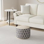 SIMPLIHOME Edgeley Round Pouf - 18 inch Wide Handwoven Jute and Cotton Ottoman in Grey and Natural, Boho-Style Footstool or Extra Seating for Living Room, Bedroom, or Kids Room, Assembled