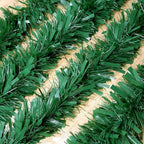 50Ft Green Christmas Garland Decorations,Xams Greenery Tinsel Stems Non-Lit Soft Twist Garland Decor for Tree Stairs Railing Front Door Mantle Fireplace Indoor Outdoor Holiday Home