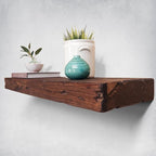 Urbandi Rustic Distressed Floating Shelves, Set of 2, Handmade Out of Pine Wood, 3 Inch Thick, Made in USA (Provincial, 24Lx3Hx6D)