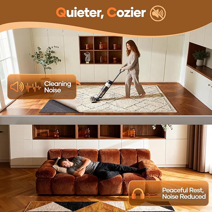 Veken Non Slip Cushioned Rug Pad Gripper 5 x 7 Ft, Felt and Silicone Backing, 1/8 inch Thick Carpet Liner for Hardwood Floors and Finishes, Under Area Rugs Anti Skid Mat, Keep Rugs Safe and in Place