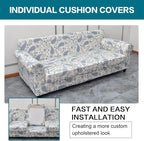 KRFOONN 2 Piece Chair Covers Printed Sofa Covers Couch Covers Washable Armchair Sofa Couch Slipcover Furniture Protector with Elastic Bottom for Living Room (Armchair, 19), Small