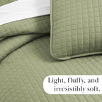 Southshore Fine Living, Inc. Twin XL Comforter Quilt Set, Dorm Room Bedding Essentials, Stain Resistant, Machine Washable Bed Spread, Twin XL Green Quilt Bedspread Set w/Pillow Sham, Sage Green